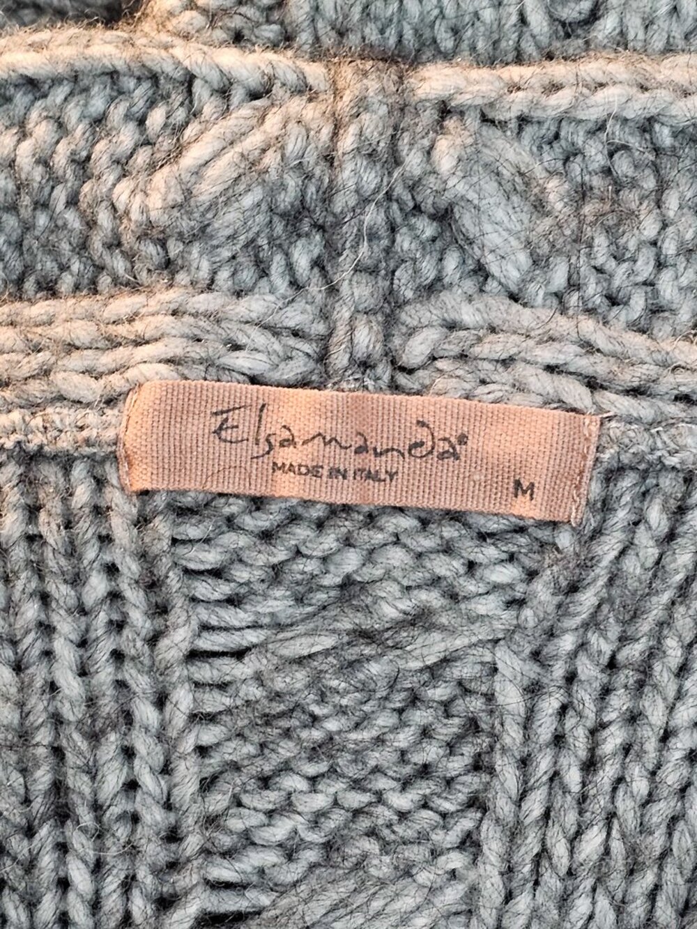 Elsamanda Made in Italy Alpaca Wool Chunky Knit Duster longline Cardigan Size M - Picture 7 of 12
